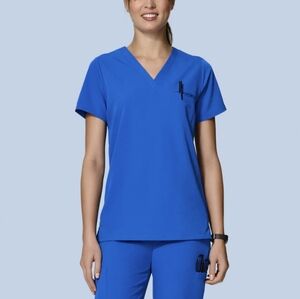 Mandala Scrubs Set in Royal Blue